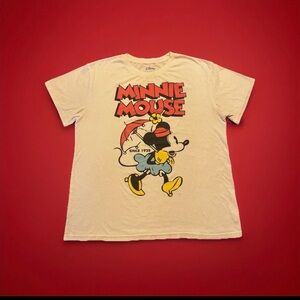Disney White Retro Graphic Minnie Mouse Tee-Shirt Women’s XL Short Sleeve